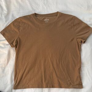 Everlane Brown Box Cut Short-Sleeve Crewneck T-Shirt